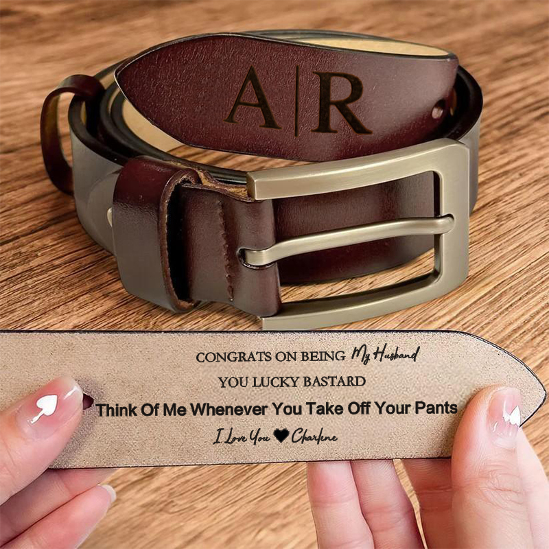 Ceinture en cuir personnalisée Ajouter des initiales Cadeau d'anniversaire Ceinture faite à la main Cadeau unique pour le mari
