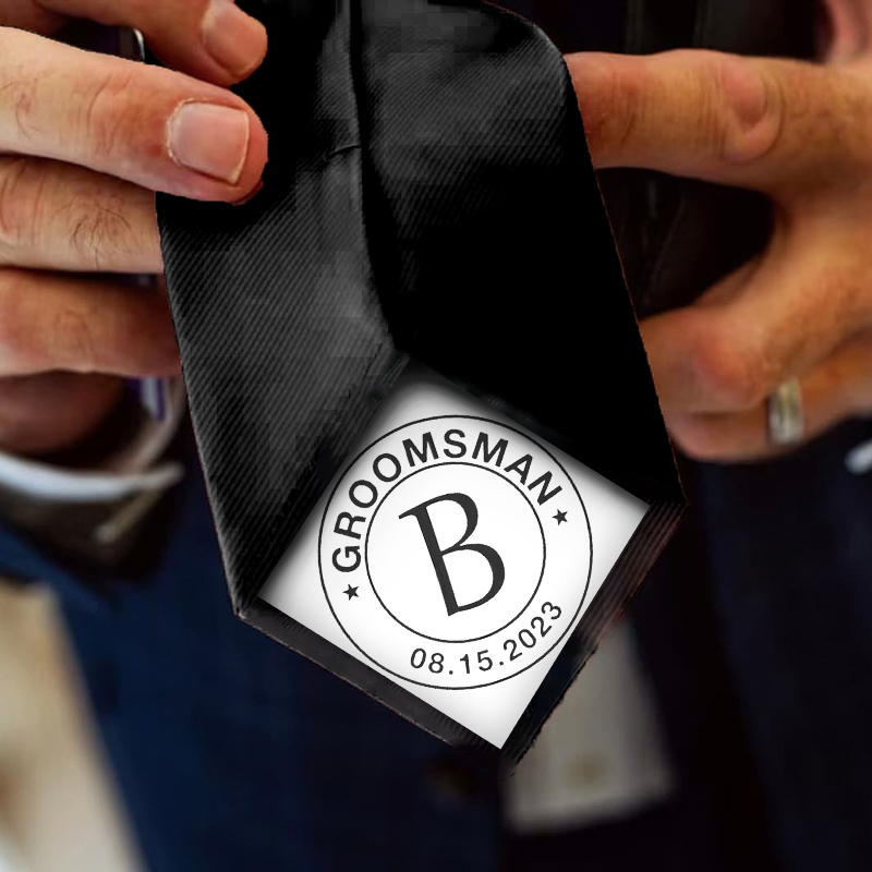Corbata personalizada con fecha y letra personalizada, regalo creativo para padrinos de boda