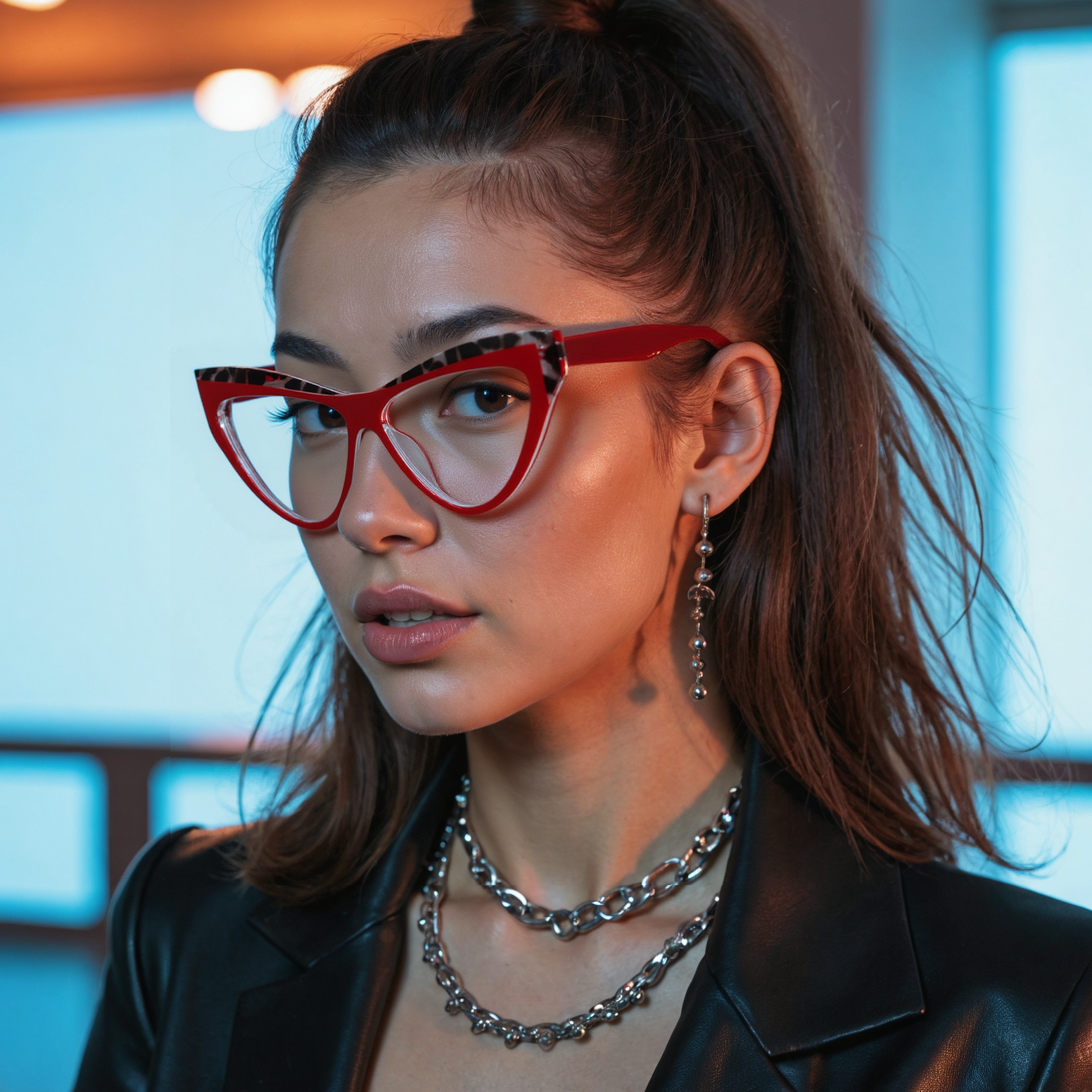 Henry Cat Eye Red Glasses