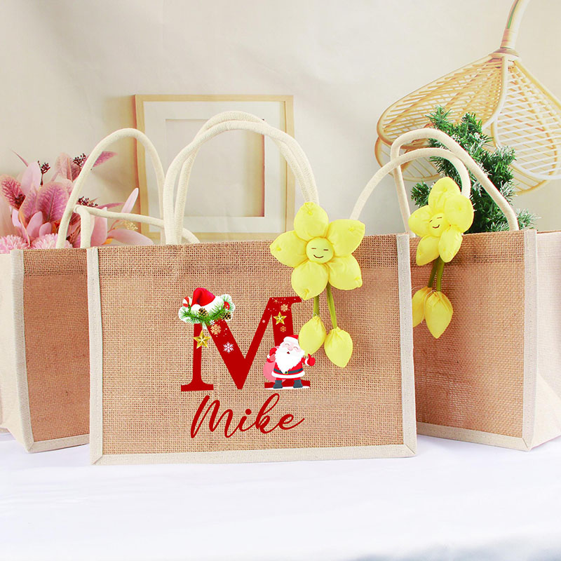 Personalisierte Weihnachtsgeschenktüten mit Namen und Weihnachtsmann niedliche Geschenke für Freunde