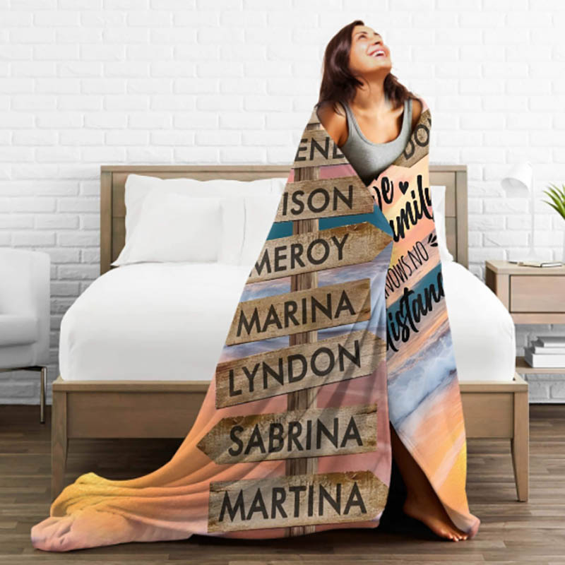 Personalized Name Blanket Warm Gift for Family "The Love"