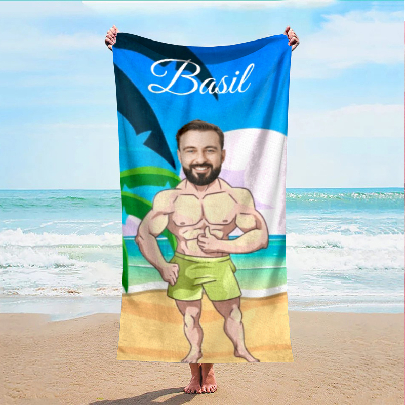 オリジナル 顔 顔写真 タオル バスタオル