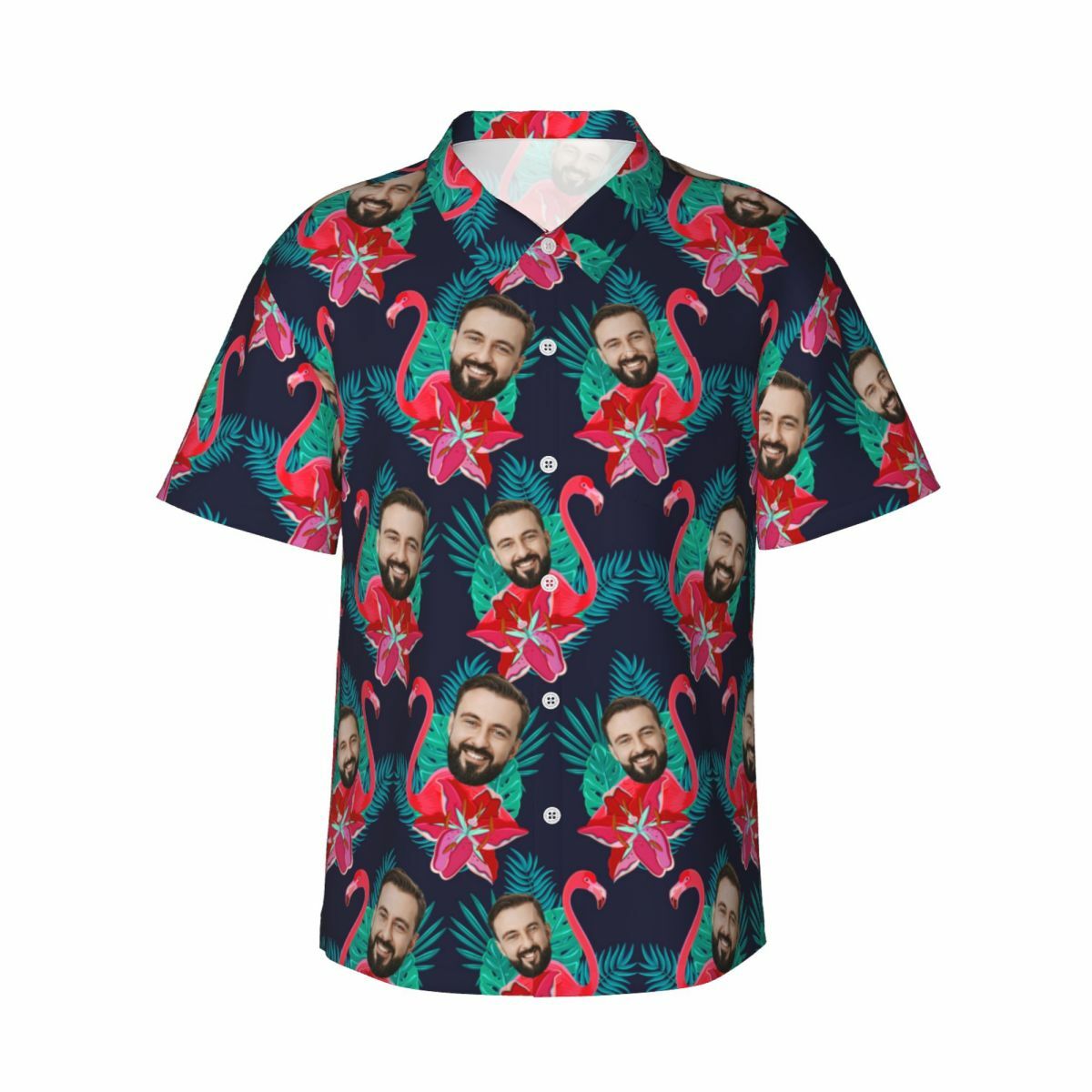 Custom Hawaiian Shirts Colorful Flamingo Aloha Beach Shirt for Men