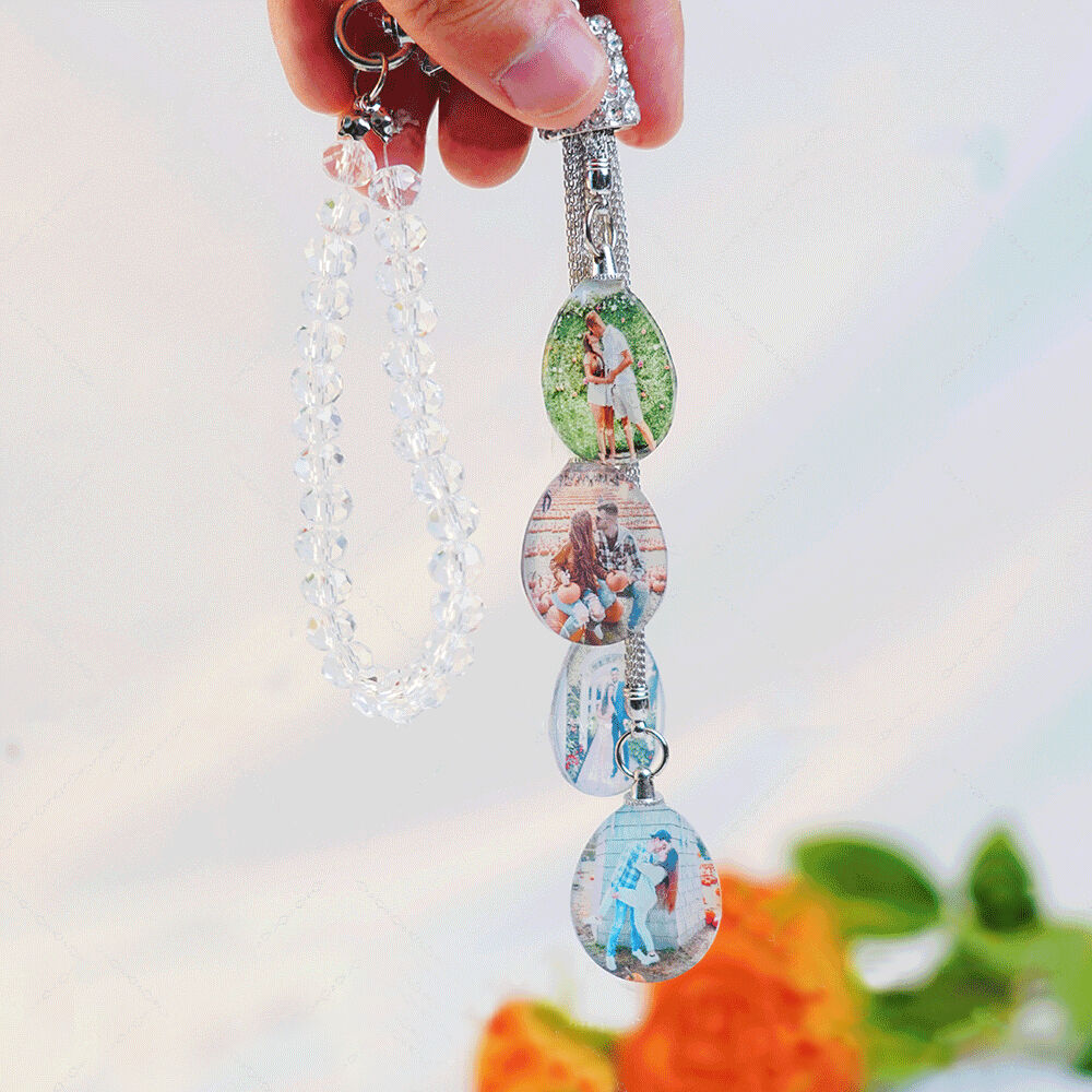 Personalized Photo Pendant 4 Styles Lucky Crystal Car Pendant add 5 Photos for Friends