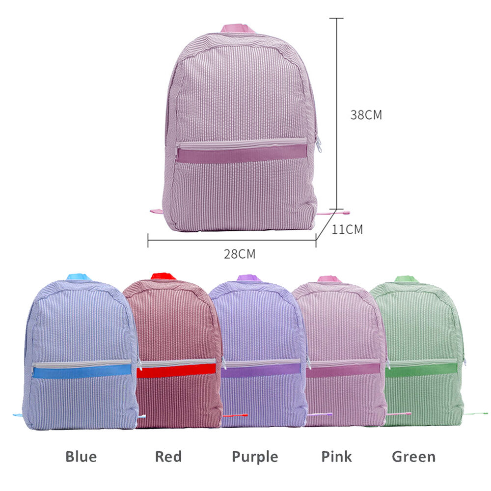 Personalized Children Backpack Colorful Embroidered Name Cute Striped School Bag for Kids