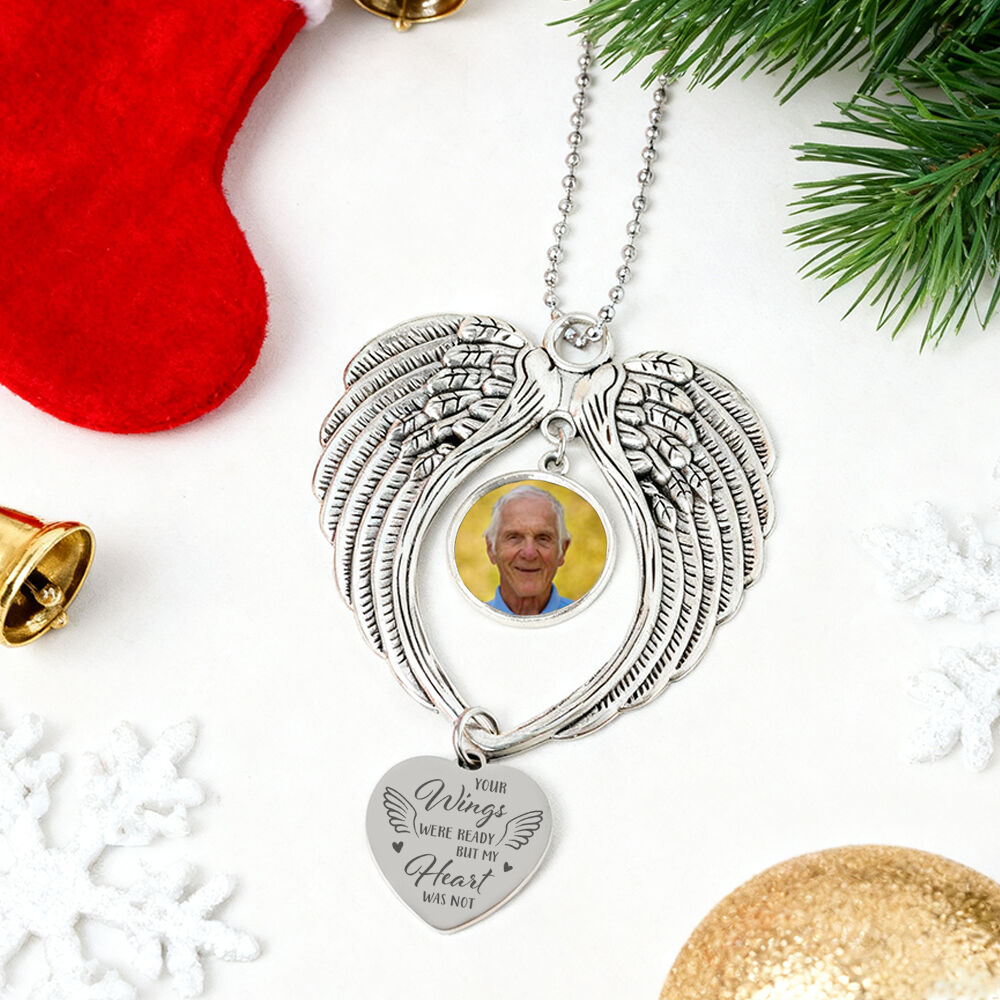 Personalized Photo Pendant Vintage Love Wings Decoration Gift for Family Members