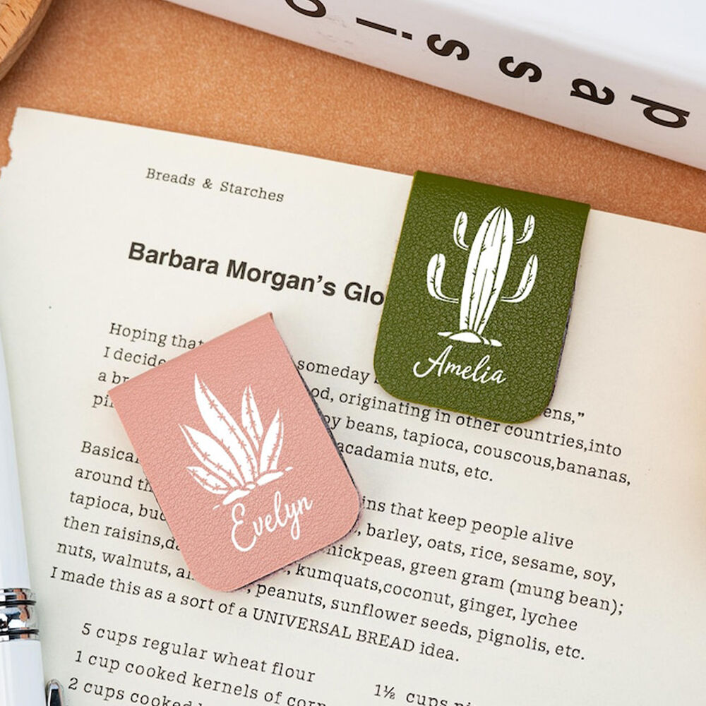 Custom Leather Magnetic Bookmark Add Name Accessories Gifts for Reader
