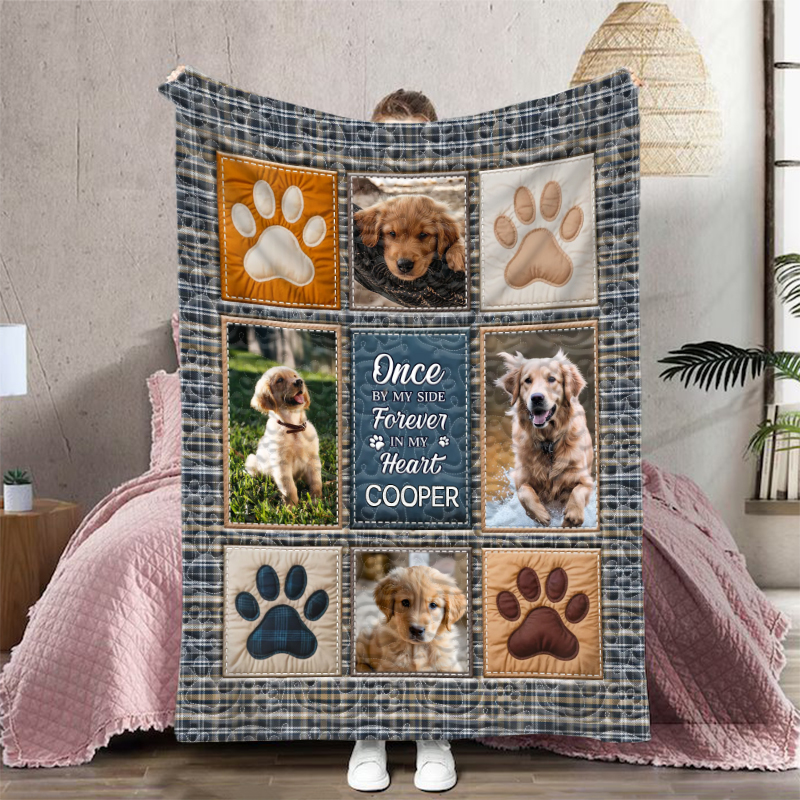 Personalized Picture Blanket Warm Present for Pet Lover