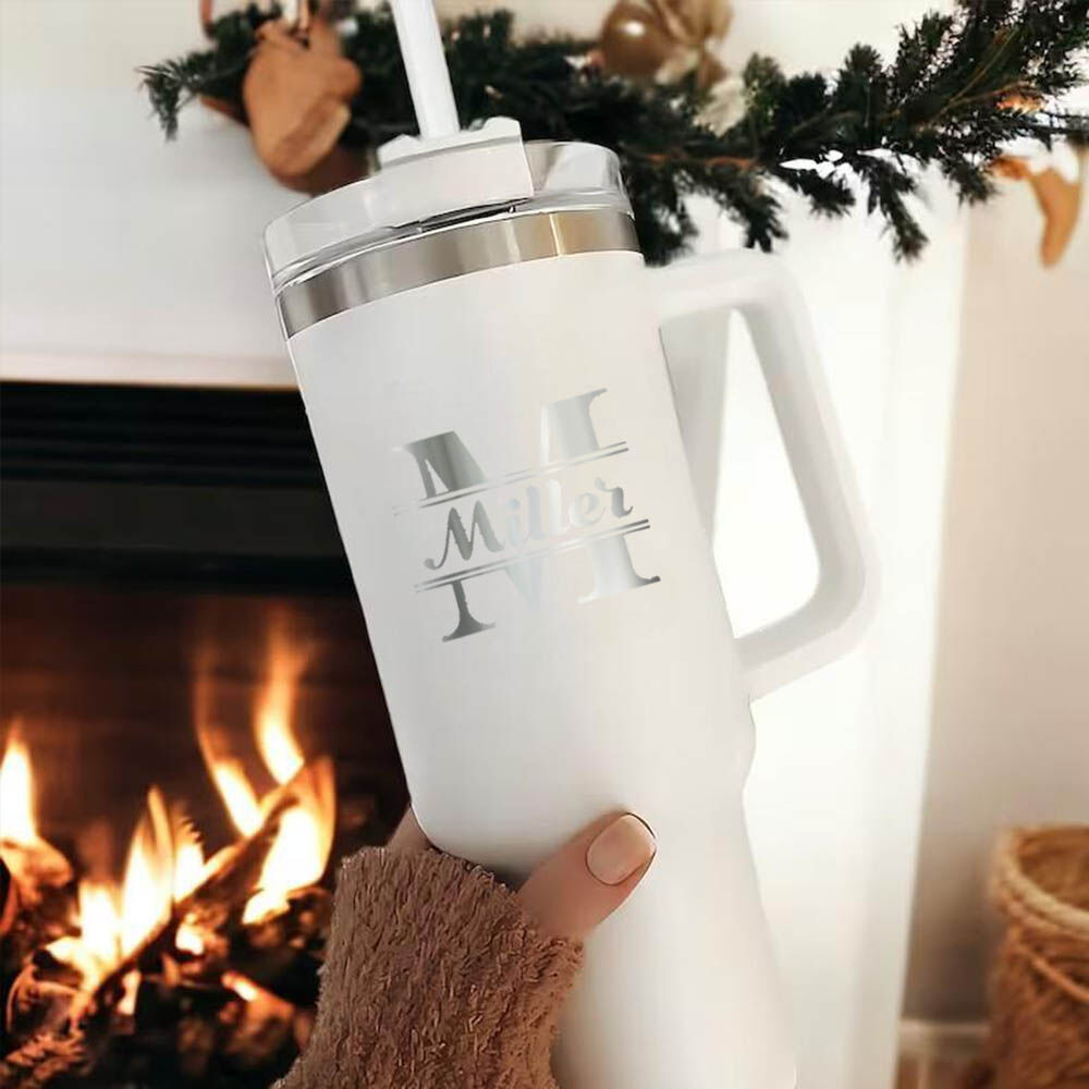 Personalized Name Tumbler with Custom Letter Simple Gift for Friend