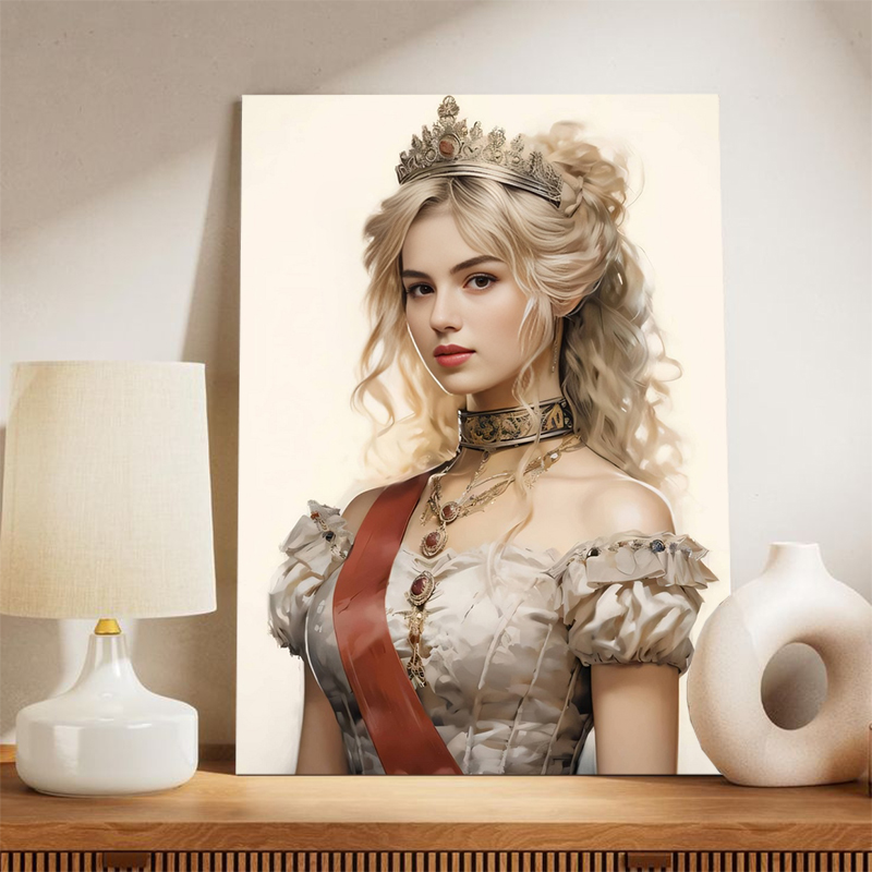 Personalized Princess Portraits with Custom Face Swap Funny Present for Sister