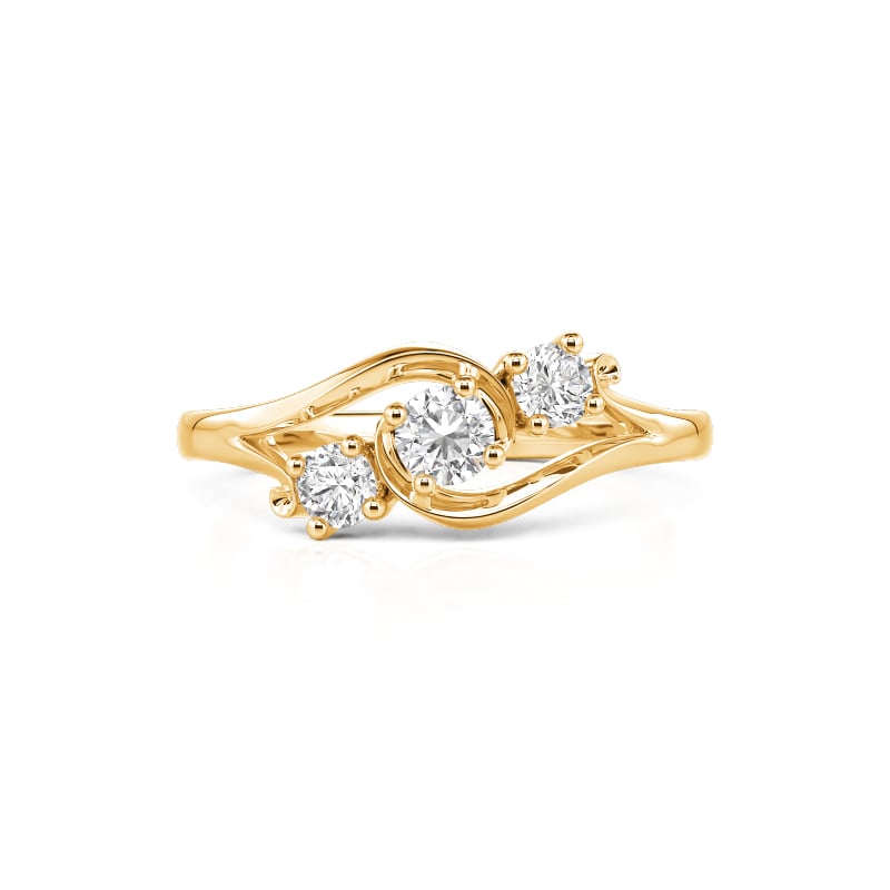 Jeulia Bypass Round Cut Three Stone Promise Ring