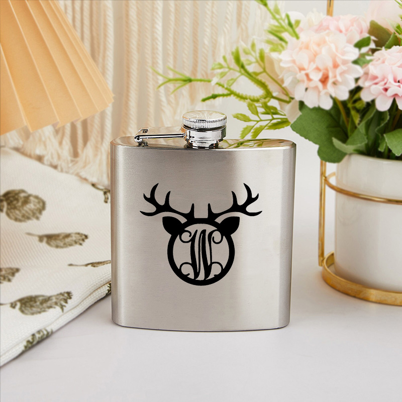 イニシャル スキットル ステンレス ウイスキーボトル カスタマイズ