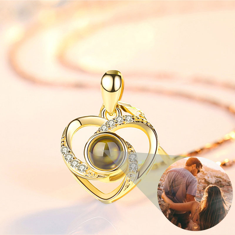 Personalized Photo Projection Necklace - Heart