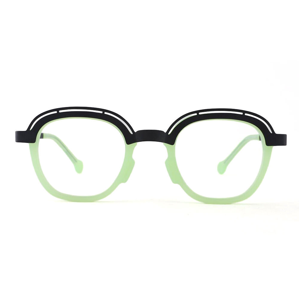 Troy Round Green Glasses