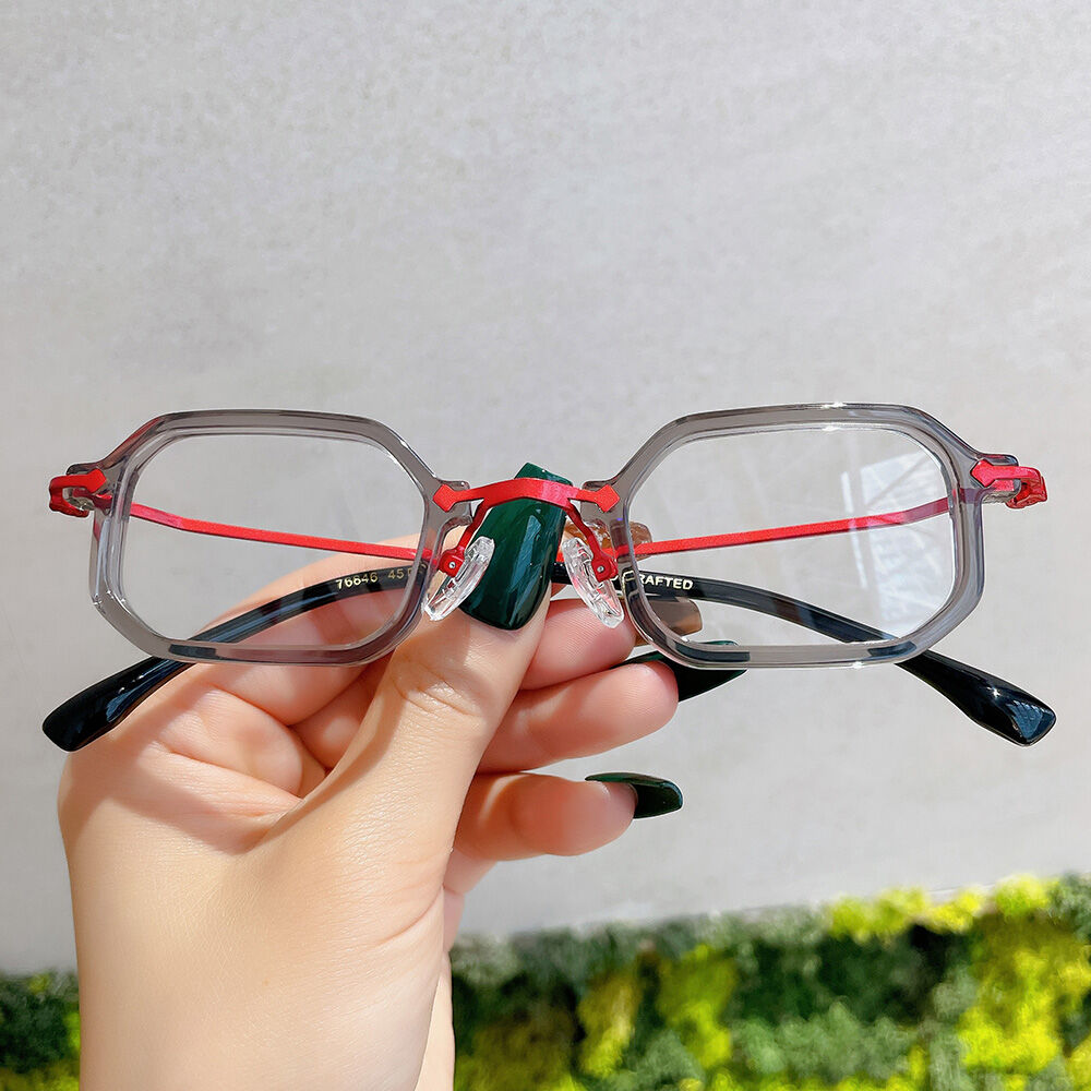 Abel Rechteckige Graue Brille