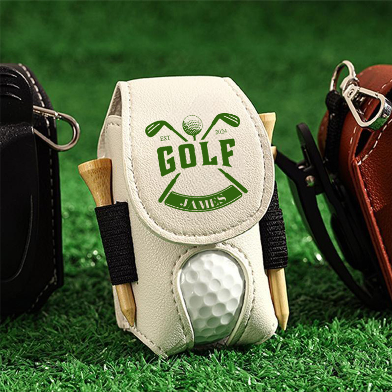 Spersonalizowana torba na piłki golfowe Mini skórzany uchwyt na piłki golfowe Prezent świąteczny dla golfisty