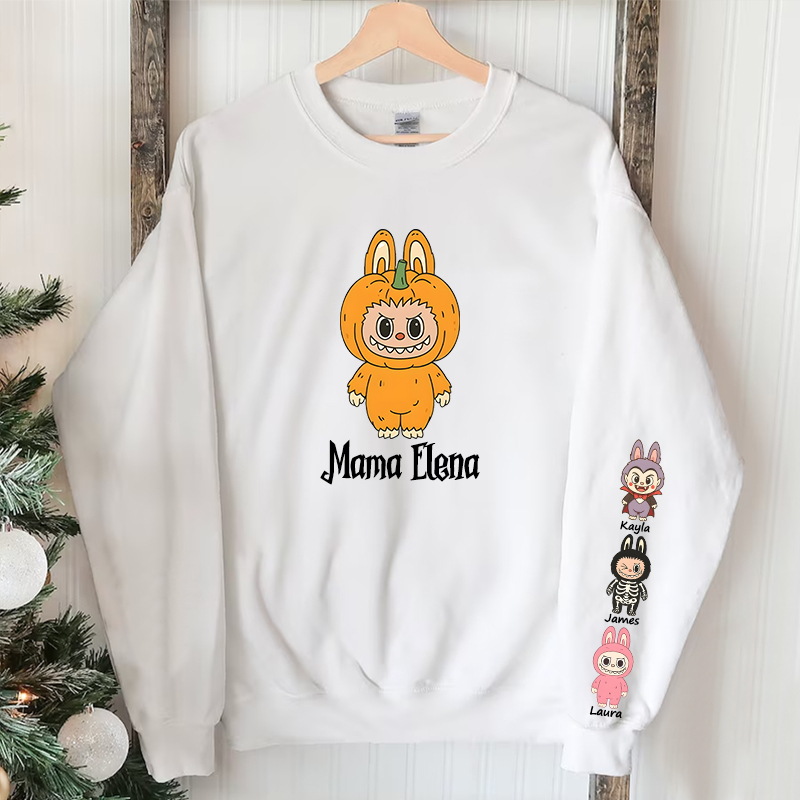 Personalized Sweatshirt Spooky Labubu Series Cute Pattern Design Attractive Halloween Gift for Family