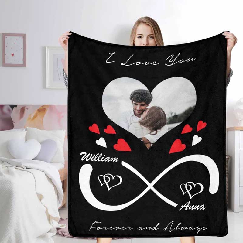 Personalized Infinity Love Name Blanket Custom Blanket For Couple