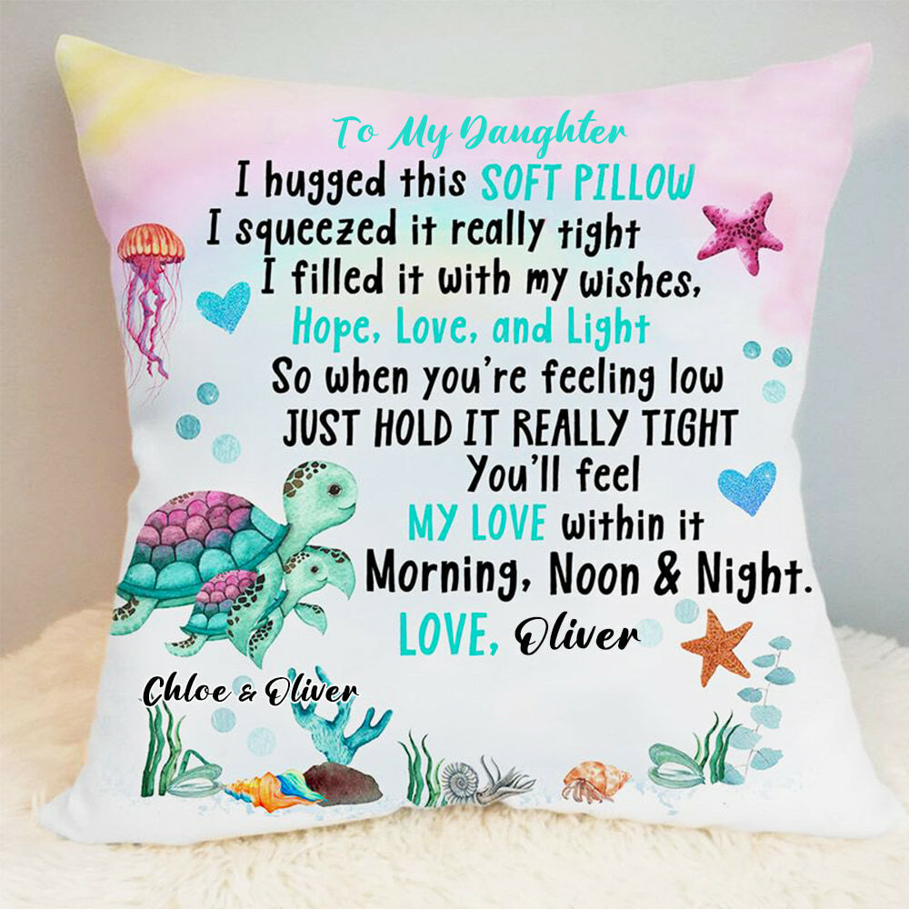 Personalized Pillow with Sea World Pattern as a Gift for Kids
