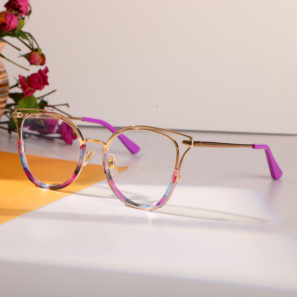 Helin Cat Eye Purple Glasses