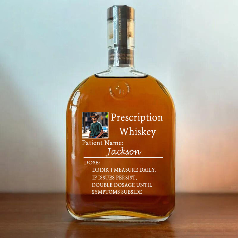 Bouteille de whisky personnalisée avec photo et nom personnalisé Cadeau parfait pour papa