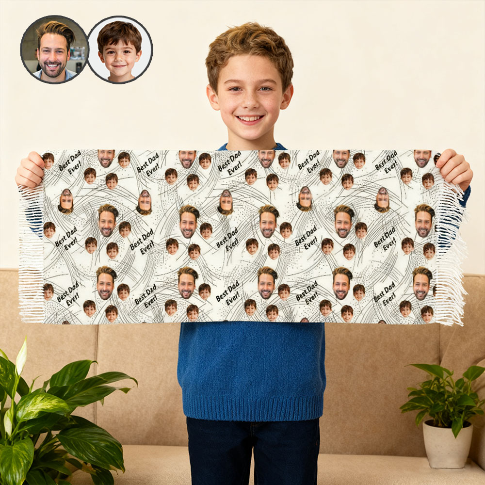 Custom Scarf with Face Photos the Perfect Father's Day Gift for Dad