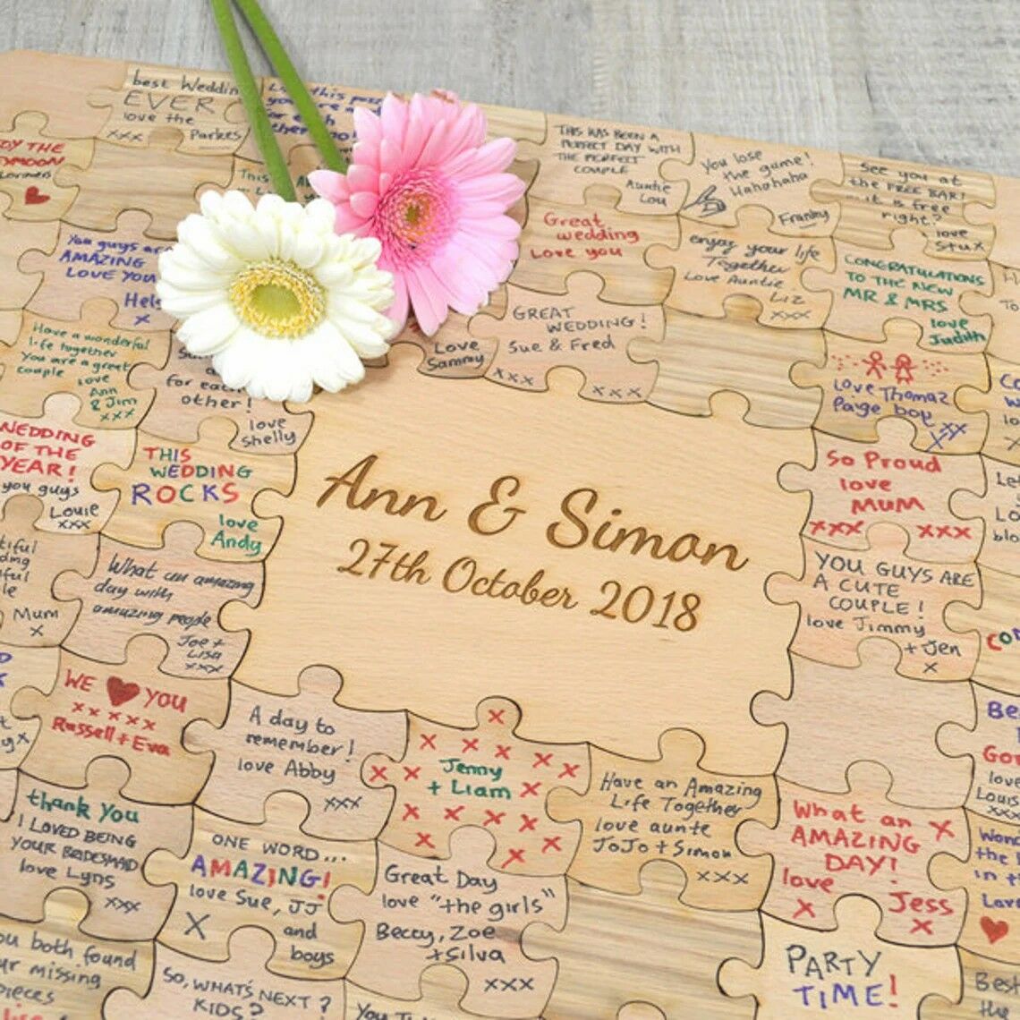 文字入れ ウエルカムボード 結婚式 パズル 木製 カスタマイズ