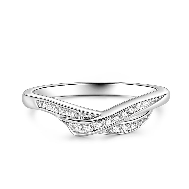Jeulia Simple Elegant Design Sterling Silver Women's Band