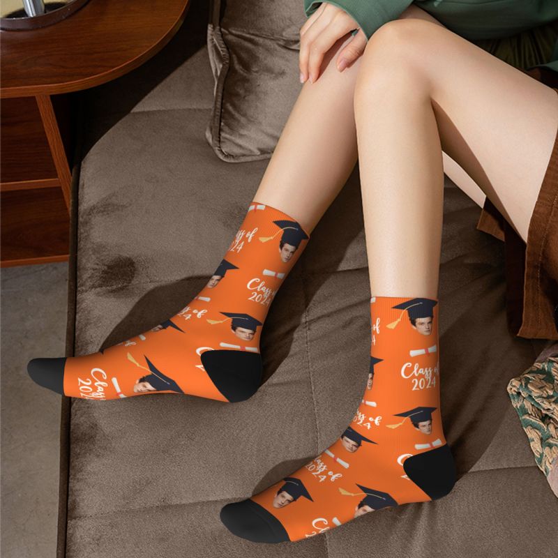 Customized Face Socks Multiple Colors Best Graduation Gift for Friends