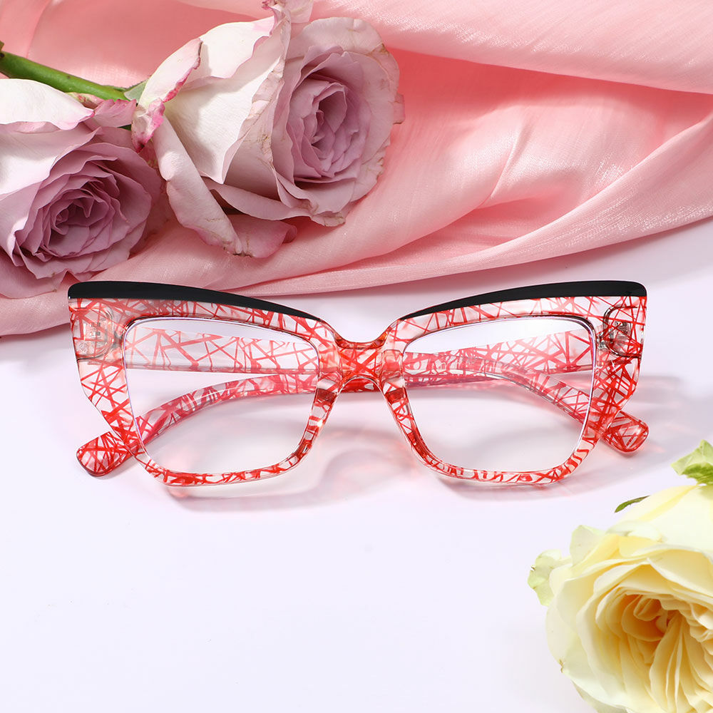 Occhiali da Vista Dunao Cat Eye Rosso