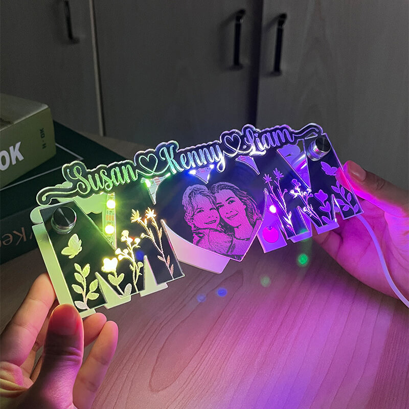 Personalized Mom Mirror Lamp Customized Photo Warm Mother's Day Gift