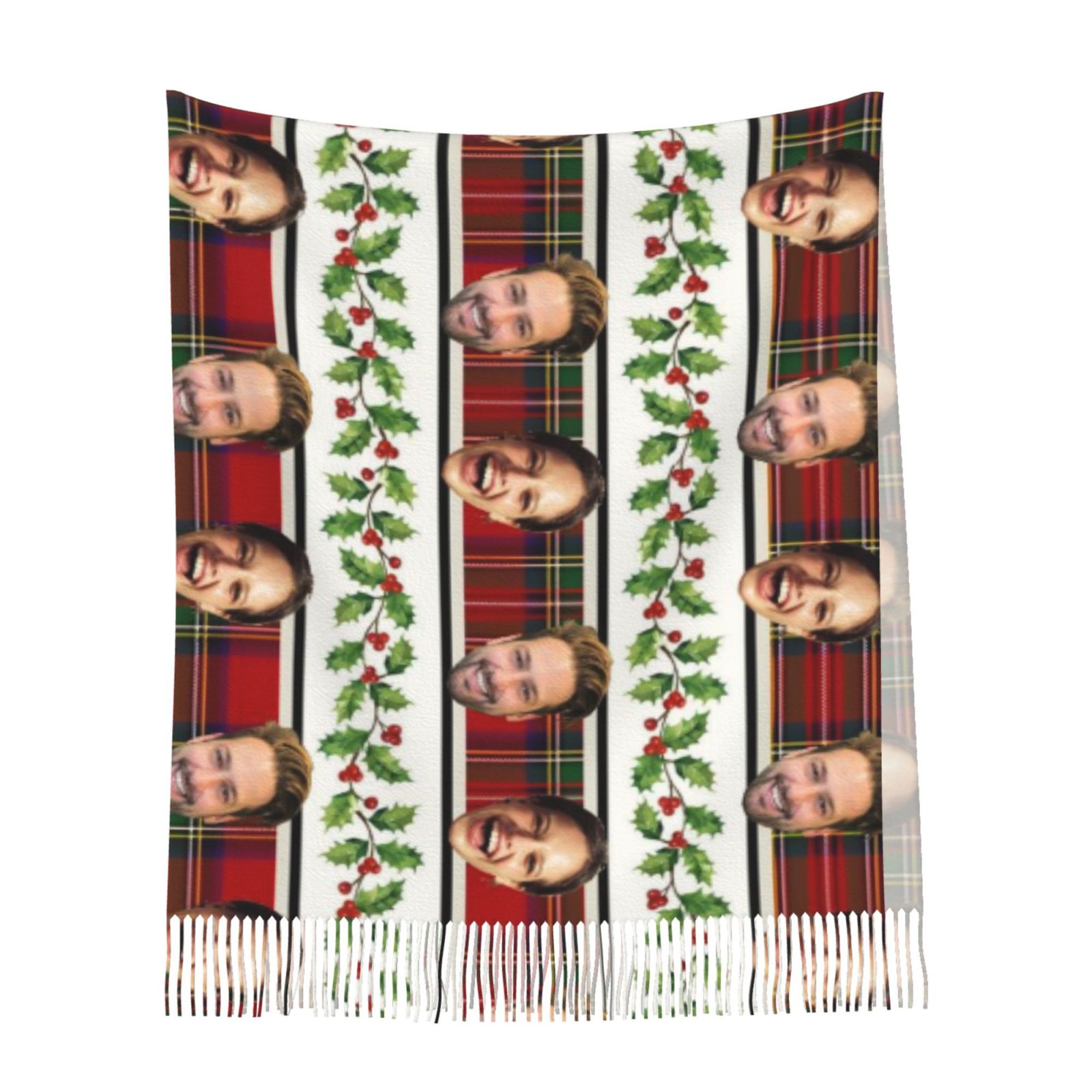 Custom Scarf with Couple Photo Winter Warm Scarf Christmas Gift for Couple