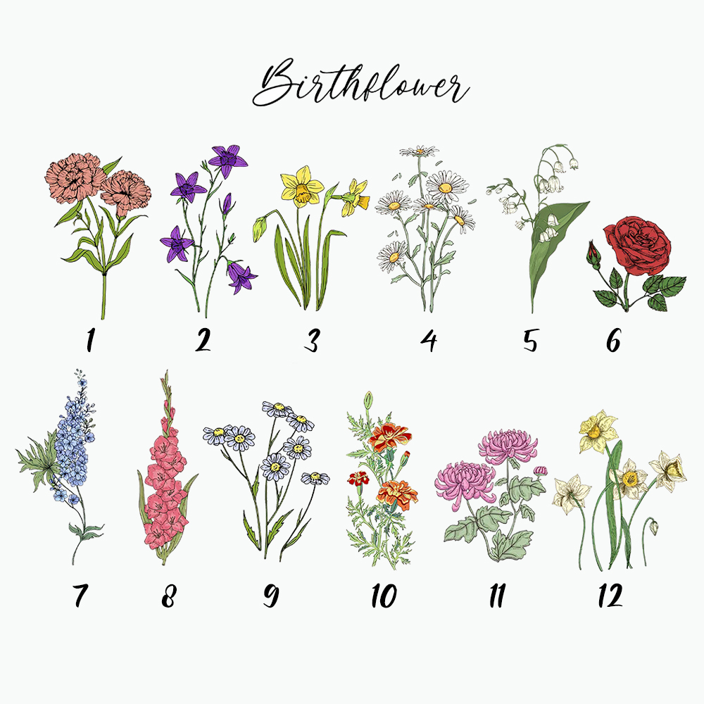 Op maat gemaakte sjaal met geborduurde verjaardagsbloem Uniek cadeau voor verjaardag