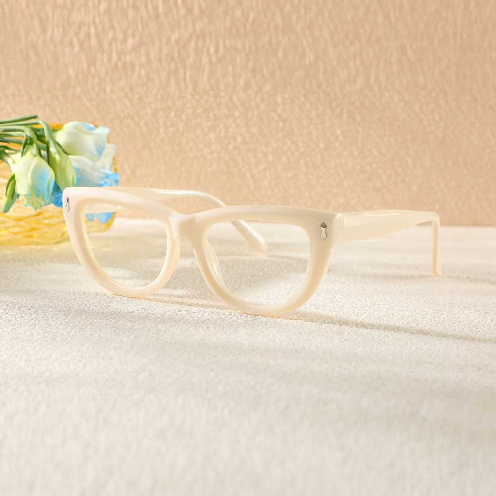 Rhys Ovale Beige Brille