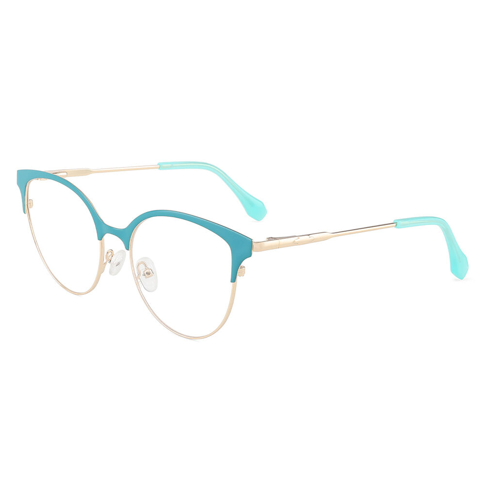 Sandra Browline Cat Eye Blue Glasses