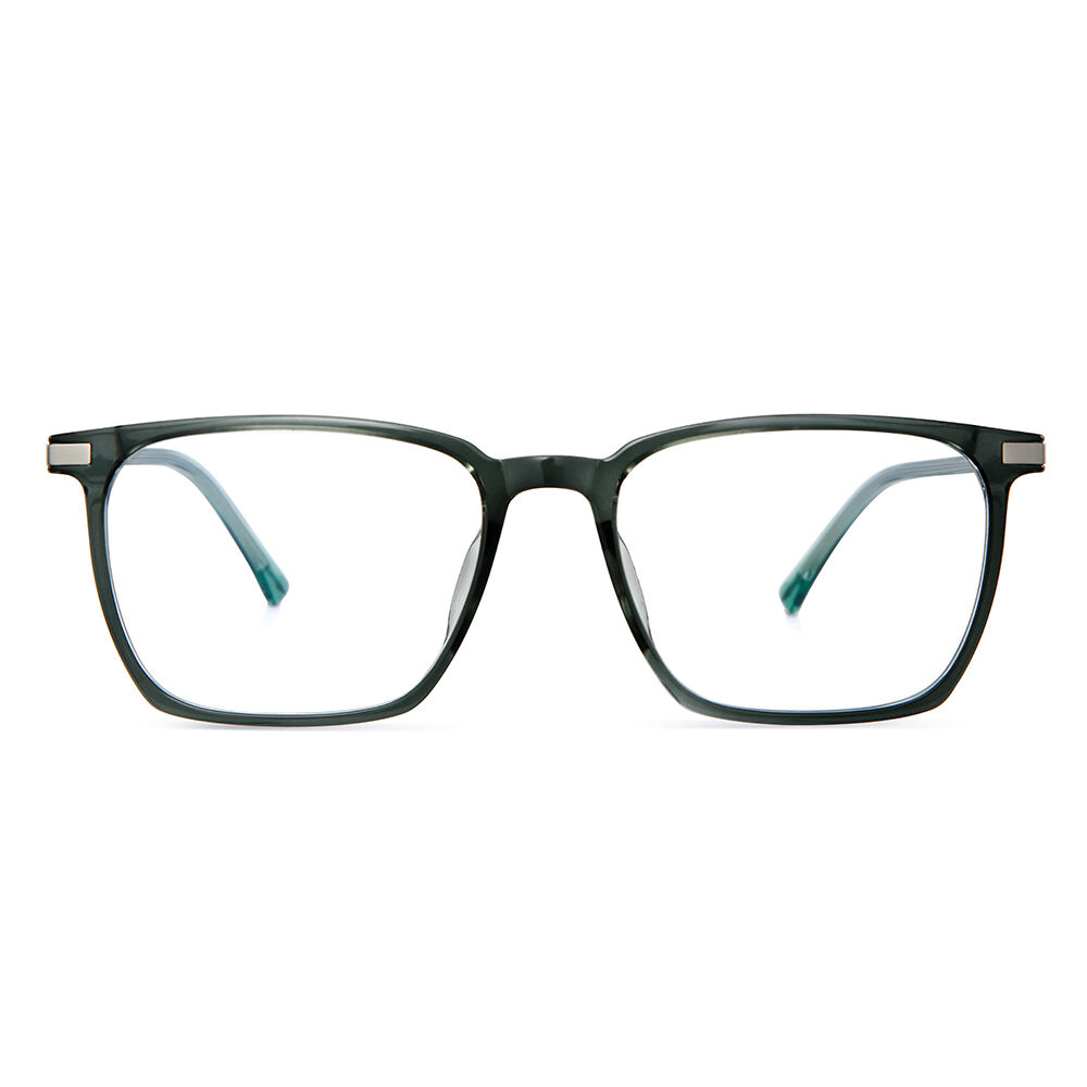 Rebus Square Transparent Green Glasses