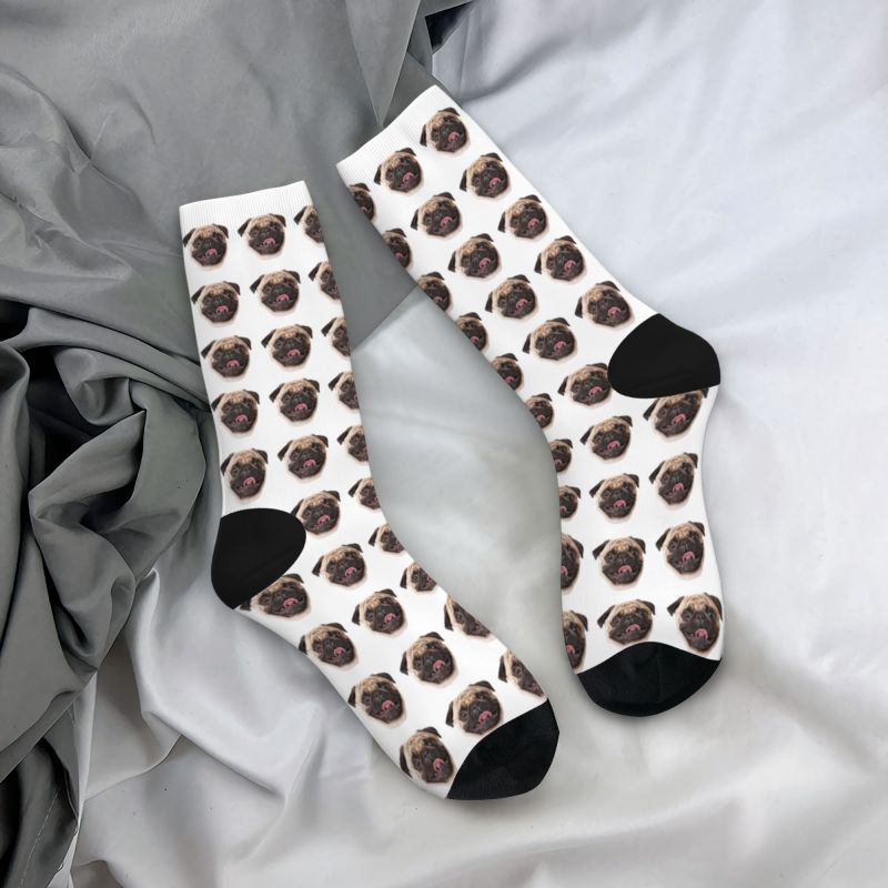 Personalisierte Socken mit Gesicht und Hundefoto
