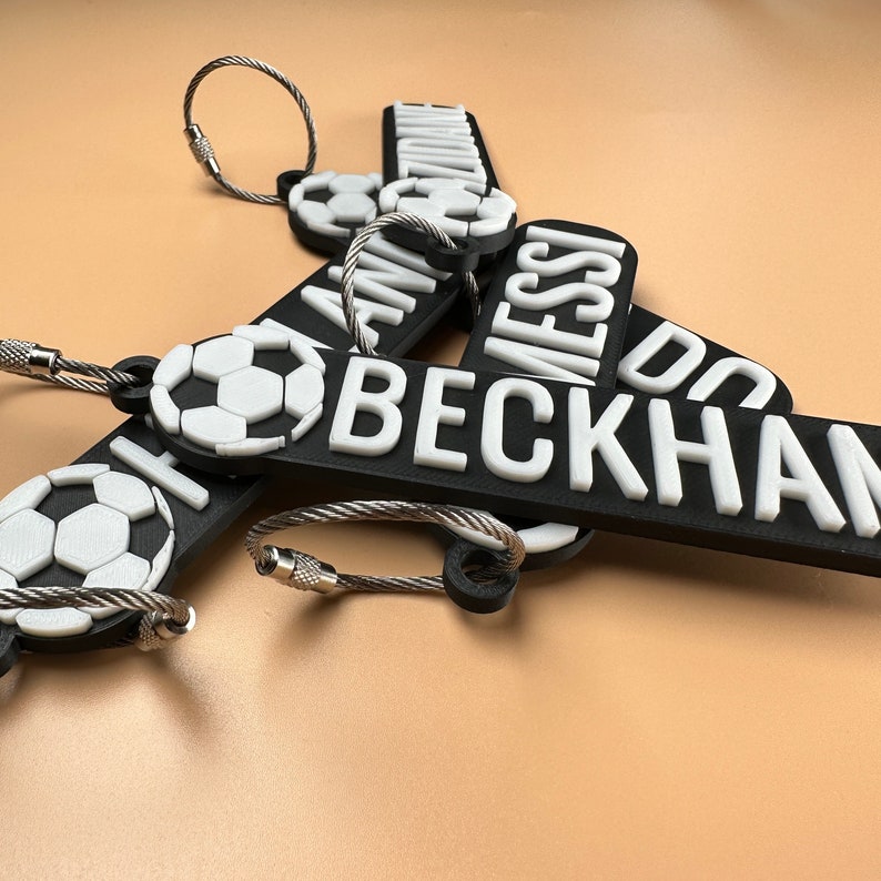 Personalized 3D Printed Name Keychain Special Gift For Football Lovers