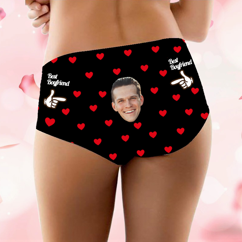 Personalized Photo Women's Underwear Simple Style Gift for Girlfriend "Best Boyfriend"