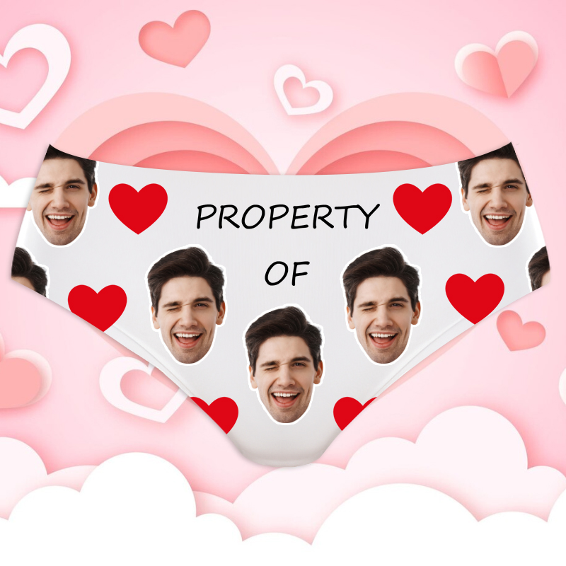 Ropa interior de mujer con foto personalizada y corazón rojo, regalo sencillo para una querida novia