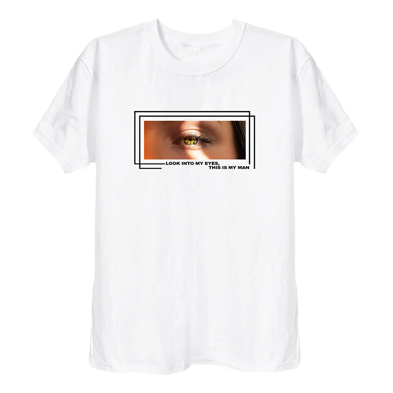 Personalized T-shirt Look Into My Eyes Custom Eyes Photo Design Creative Valentine's Day Gifts for Couples