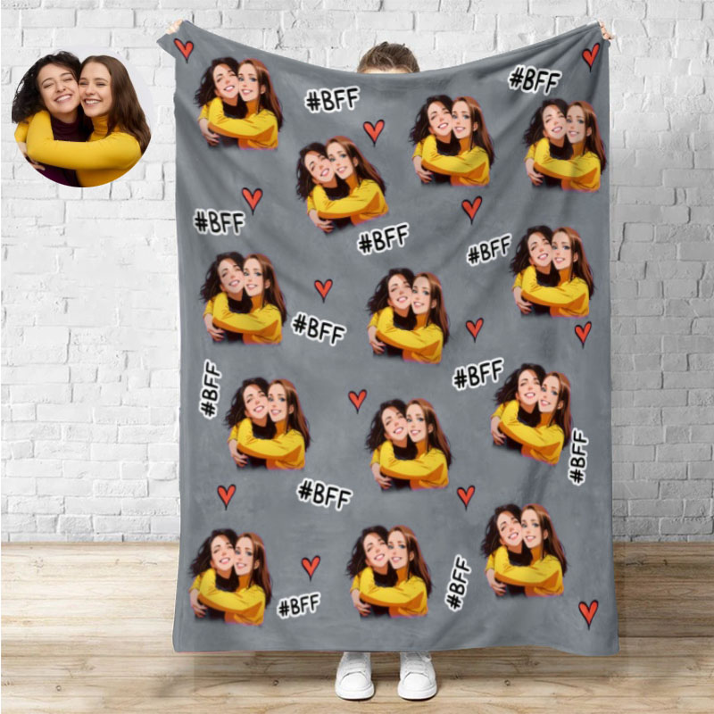 Personalized Cartoon Picture Blanket Precious Gift for Best Friend