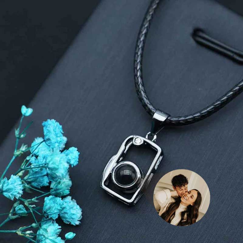 Collana con Proiezione di Foto Dentro e Pendente Camera per Donna