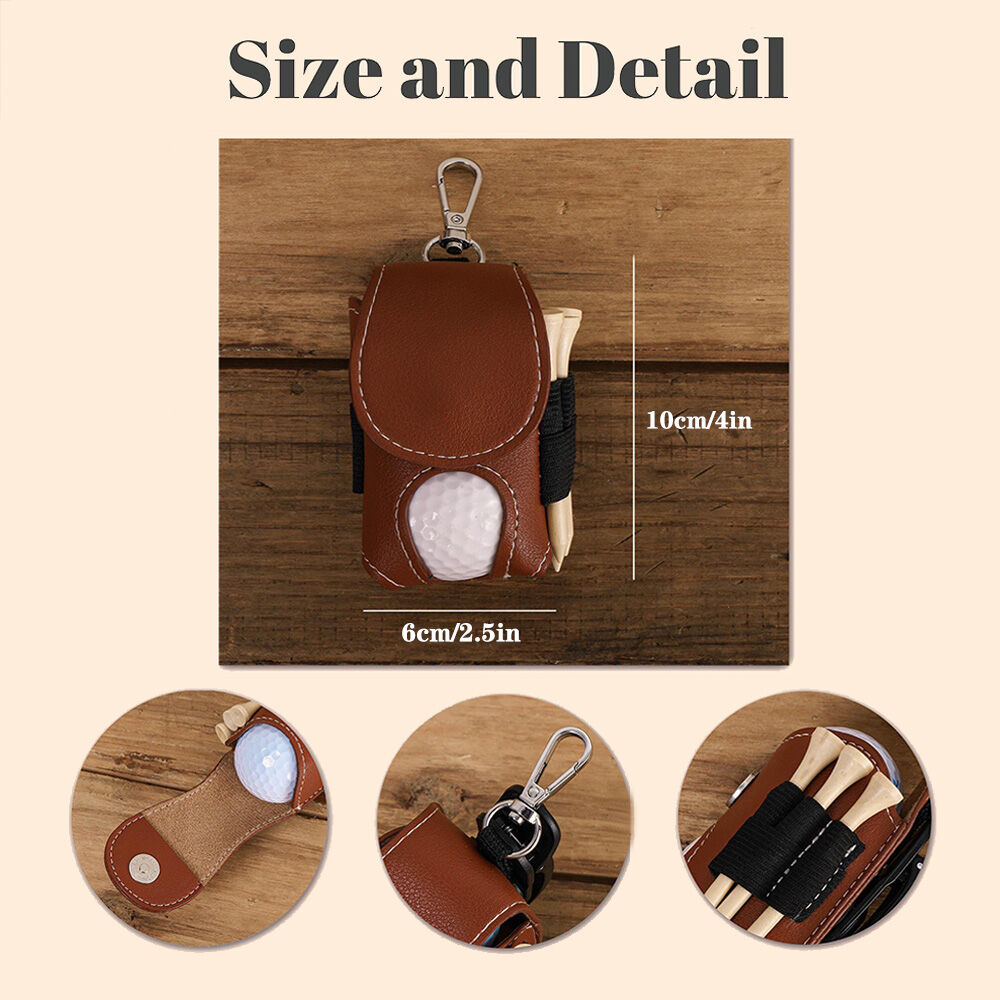 Personalized Golf Ball Bag Custom Lettering Golf Label Leather Storage Bag for Boyfriend