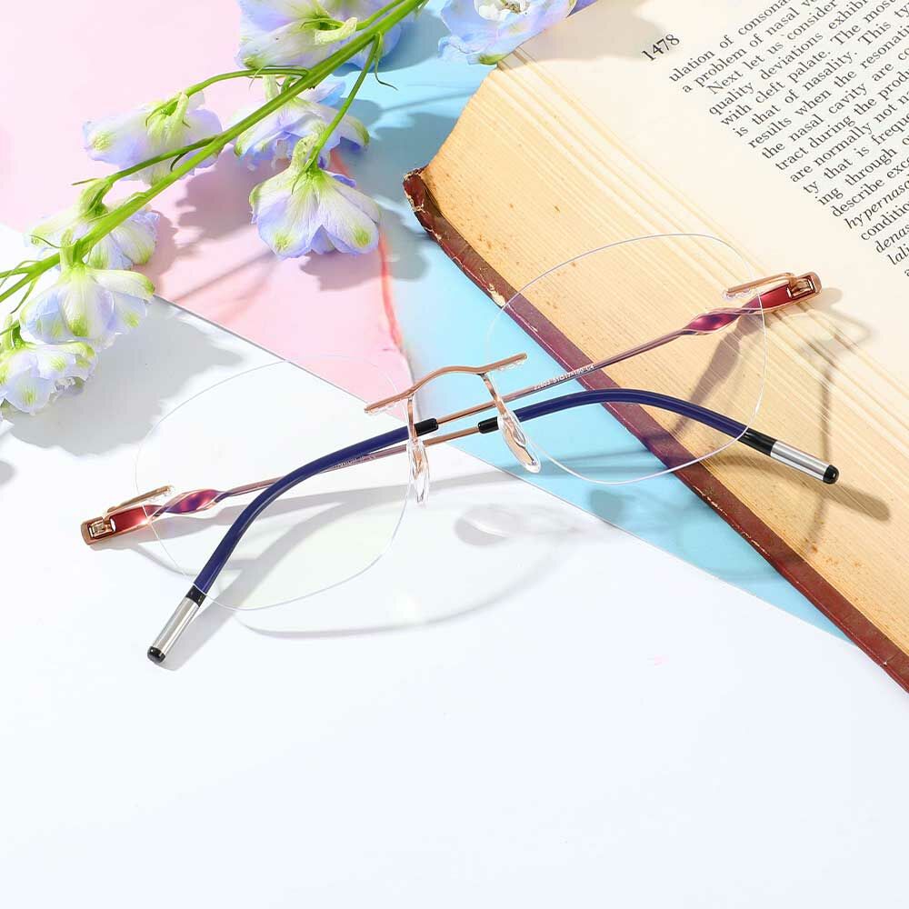 Lunettes de Vue Elva Carré Rose Doré