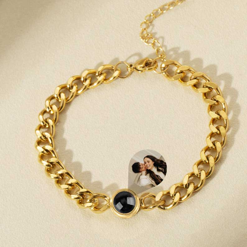 プロジェクション 写真 写真入れ チェーン ブレスレット メンズ