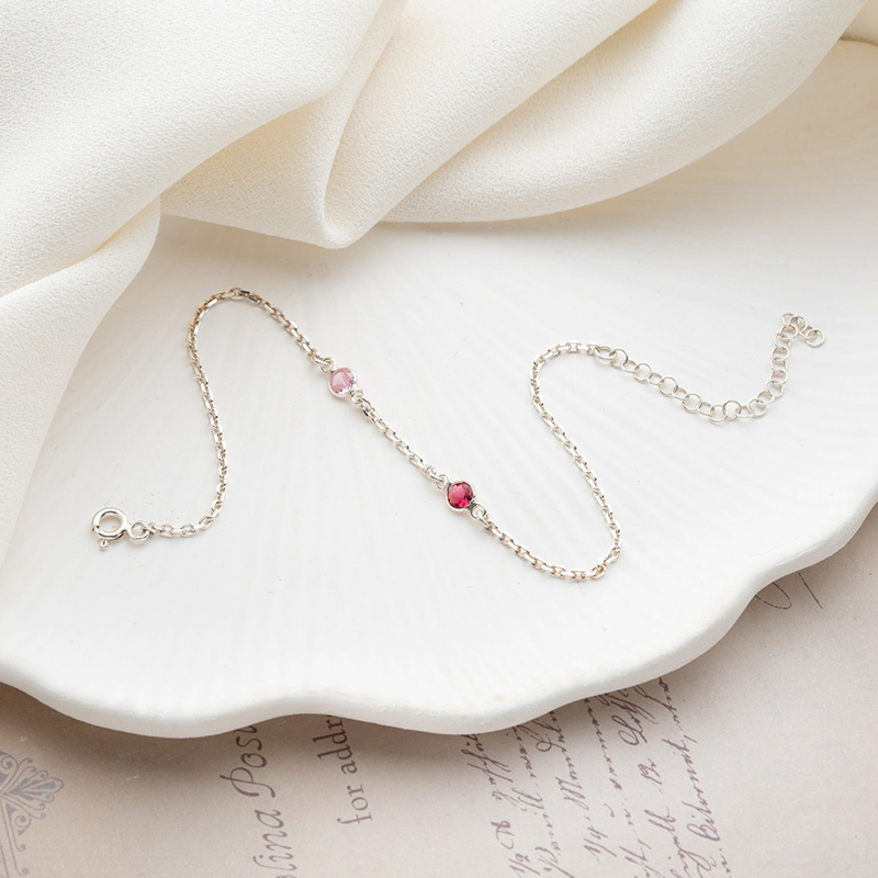 Personalized Birthstone Anklet Exquisite Birthday Present