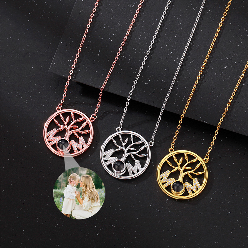 Personalized Projection Necklace With Family Tree Beautiful Mother's Day Gift