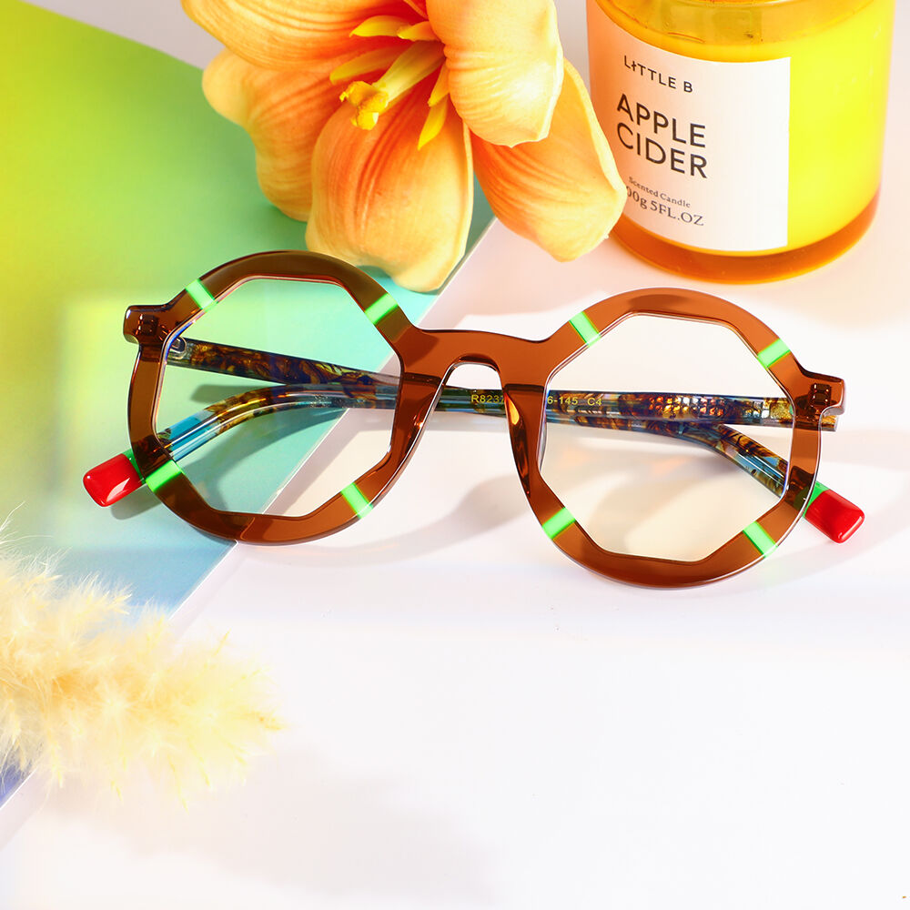 Lunettes de Vue Andrew Géométrique Marron