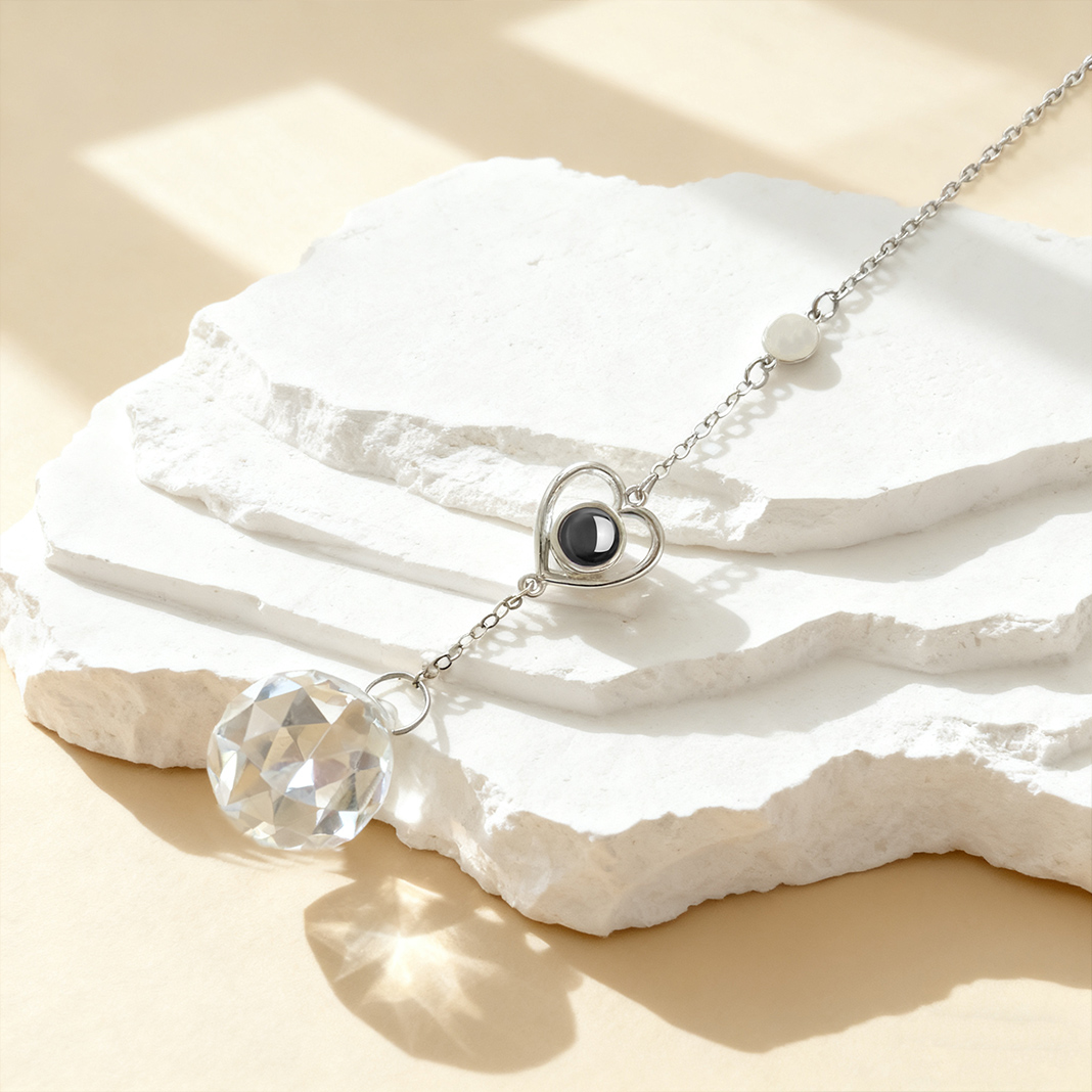 Adorno colgante con imagen de proyección en forma de corazón personalizado, regalo de Navidad para seres queridos.